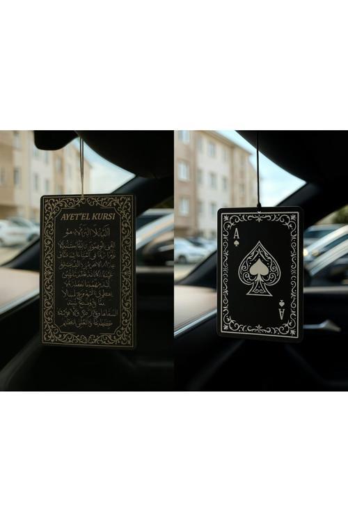 Ayetel Kürsi Ve Maça As - İkili Oto Kokusu - Dekoratif Araç Kokusu Ve Aksesuarı