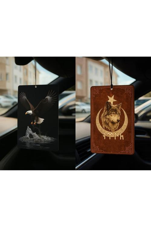 Kartal Ve Göktürk Türk Kurt - İkili Oto Kokusu - Dekoratif Araç Kokusu Ve Aksesuarı