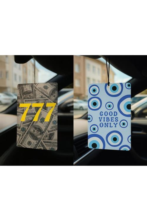 Dolar Manifest 777 Ve Nazar Boncuğu - İkili Oto Kokusu - Dekoratif Araç Kokusu Ve Aksesuarı