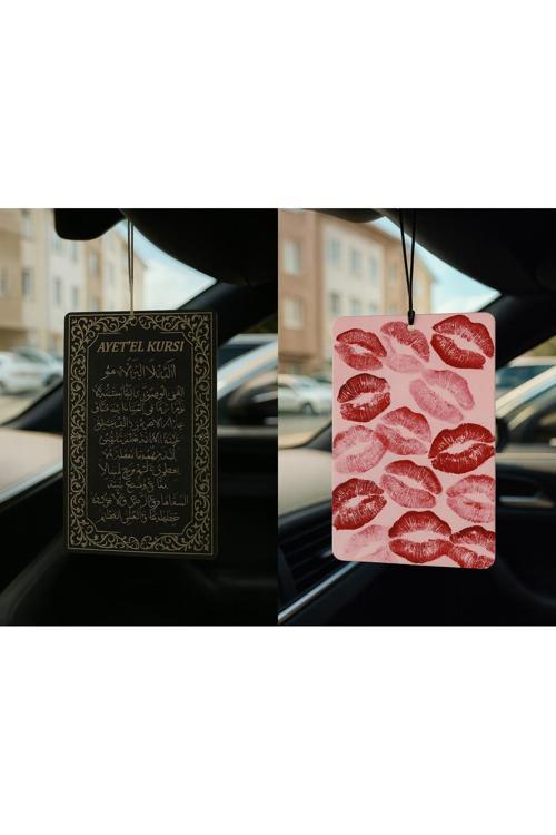 Ayetel Kürsi Ve Öpücük - İkili Oto Kokusu - Dekoratif Araç Kokusu Ve Aksesuarı