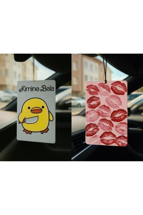 Kimine Bela Kimine Fena Ve Öpücük - İkili Oto Kokusu - Dekoratif Araç Kokusu Ve Aksesuarı