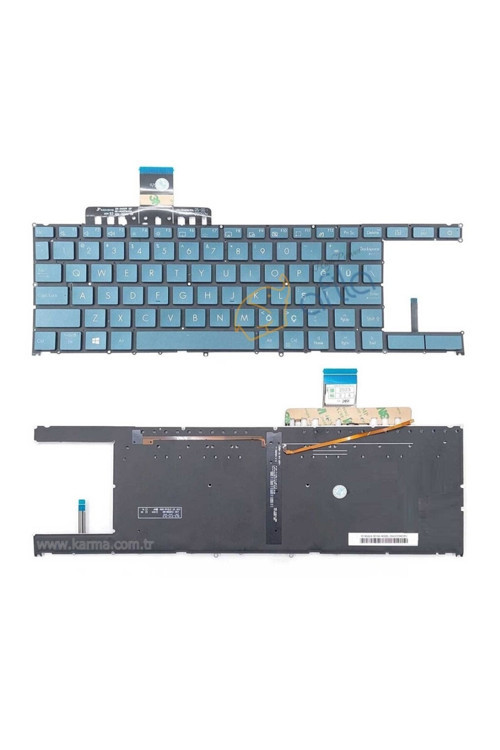 Zenbook Duo Ux481Fa-Bm025R, Ux481Fa-Db71T Notebook Klavyesi (Siyah Tr) Işıklı