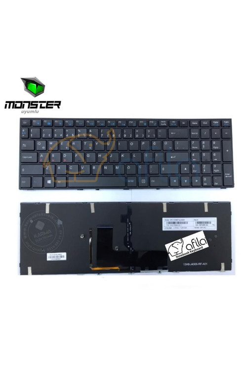 Monster Abra A5 V5.2 A5 V5.2.1 A5 V5.2.2 Uyumlu Klavyesi Siyahtr Işıklı