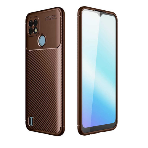 Realme C21 Kılıf KHYR Negro Silikon Kapak - Kahverengi