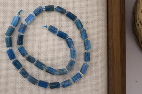 SİLİNDİR KÖŞELİ KESİM APATİT 8X11 MM DOĞAL TAŞ DİZİ- YÜKSEK KALİTELİ DOĞAL TAŞ