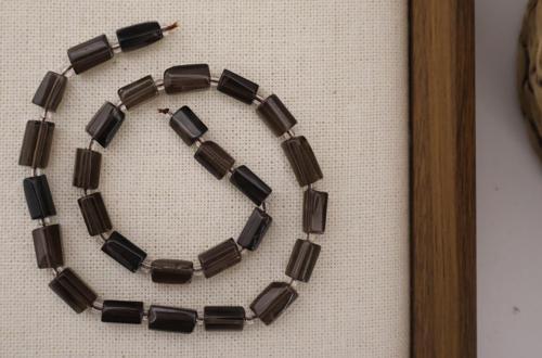 SİLİNDİR KÖŞELİ KESİM DUMANLI KUVARS 8X11 MM DOĞAL TAŞ DİZİ- YÜKSEK KALİTELİ DOĞAL TAŞ