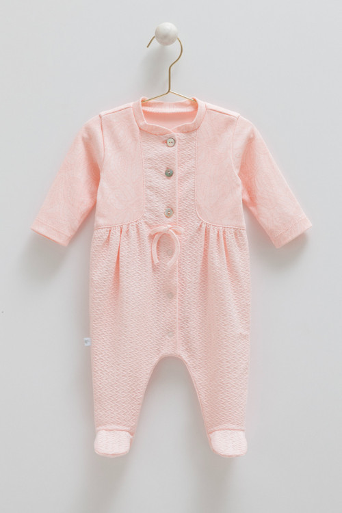 TINY LACE DÜĞMELİ TULUM - CARAMELL - TK1888 - Pembe - 3 - 6 Ay - TK1888-Pembe-3 - 6 Ay Pembe