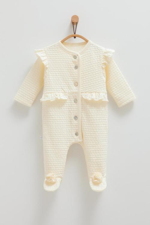 BEAUTIFUL ÖNDEN DÜĞMELİ TULUM Ekru