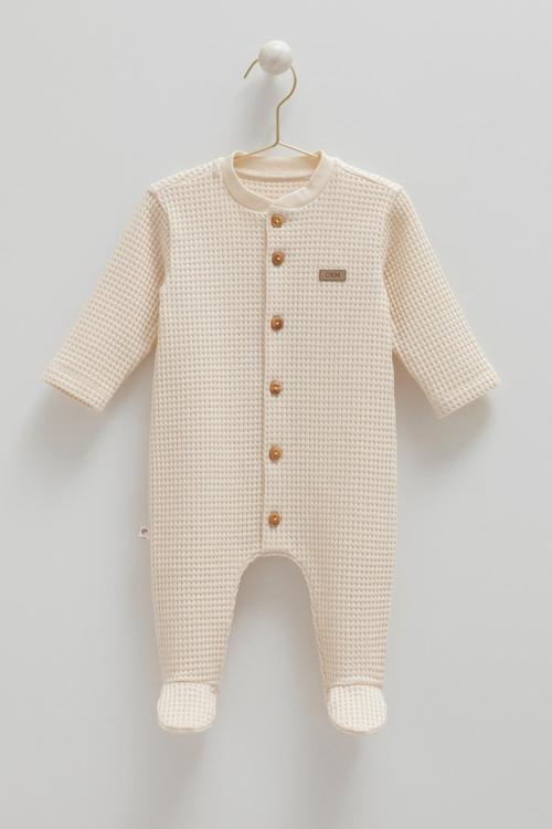 SOFT TEDDY DÜĞME DETAYLI TULUM - CARAMELL  - TU1626 - Ekru - 6 - 9 Ay - TU1626-Ekru-6 - 9 Ay Ekru