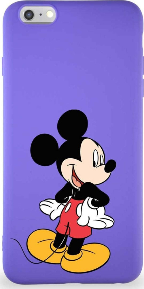 Iphone 6S Plus Soft Premier Kapak Mickey Mouse-D Tasarımlı Silikon Kılıf - Mor