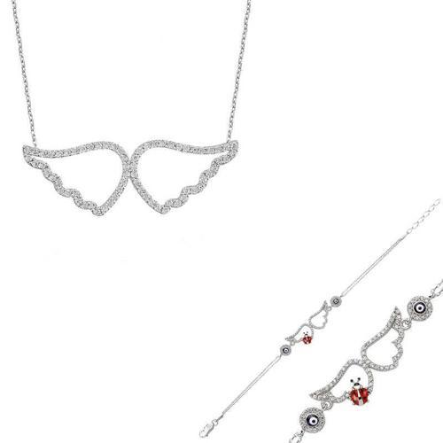 925 Ayar Gümüş Melek Kanadı Set (BC-50AC0D)