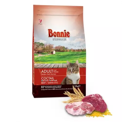 Renkli Taneli Sığır Etli Yetişkin Kedi Maması 1,5 Kg