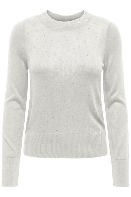 Onlsolita Taşlı Regular Fit Bisiklet Yaka Bayan Kazak 15336740 KREM