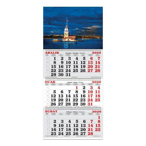 Keskin 2026-3 Aylık Spiralli Jumbo Denizci Takvim-İstanbul