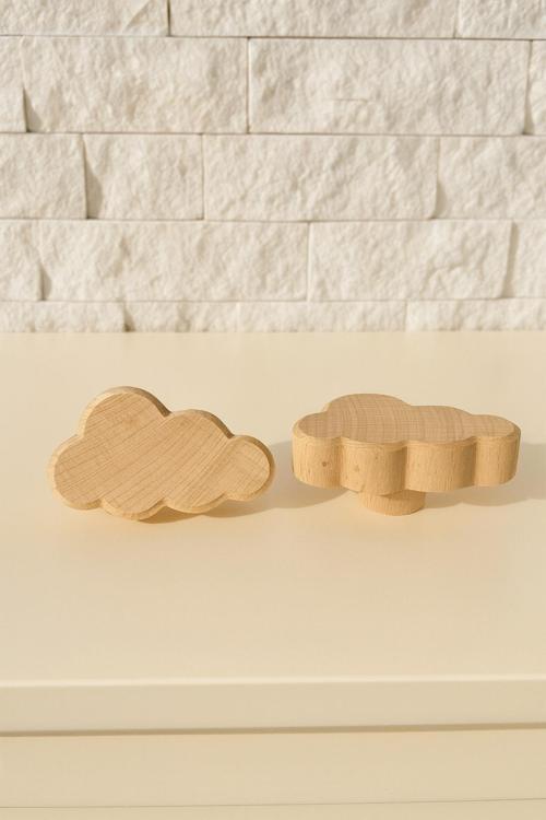 Ahşap Kulp Bulut Kulp Şık Country Çocuk Odası Kulpu Mobilya Kulpu ( 1 Adet )