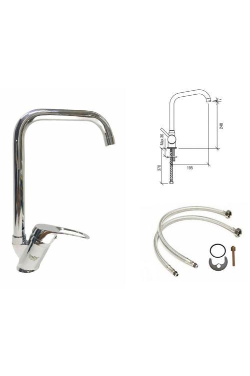 Armatür Köşe Borulu Mutfak Bataryası