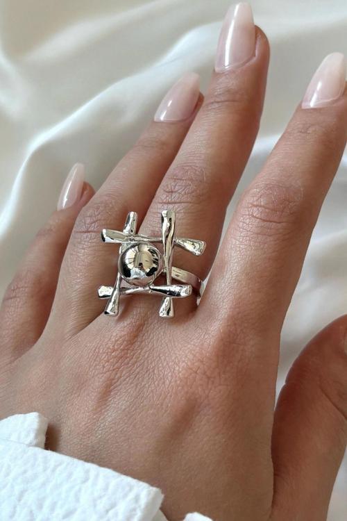 Premium Seri S.O.S Tasarım Cilalı Ayarlanabilir Kadın Yüzük