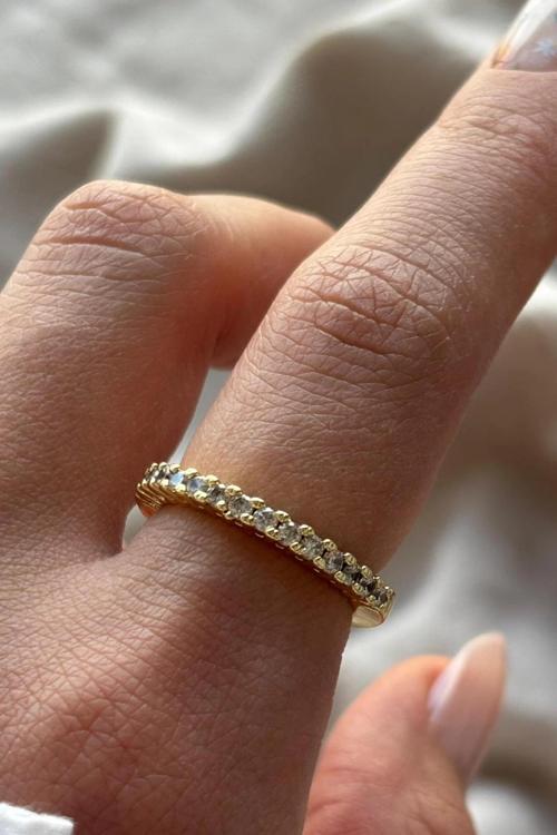 Gloria Sıralı Tam Tur Ayarlanabilir Kadın Yüzük