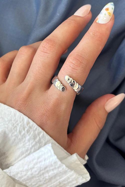 Yeni Sezon Moon Phases Tasarım Ayarlanabilir Kadın Yüzük