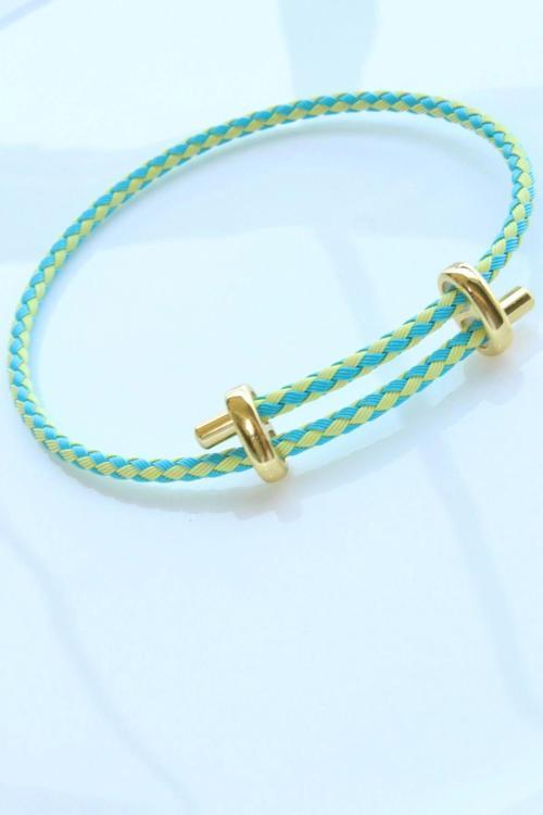 Yeni Sezon Renkli Ayarlanabilir Çelik Detaylı Örme İp Bileklik