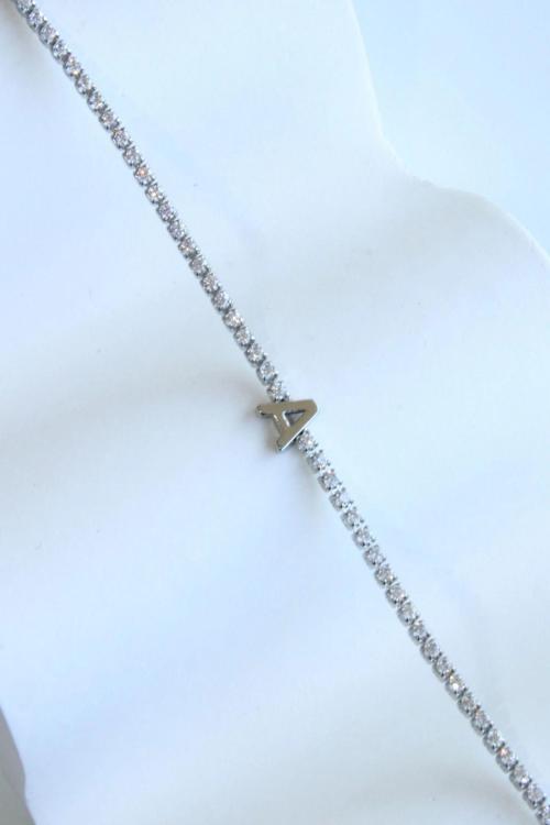 İthal Seri A Harfi Su Yolu Kadın Çelik Bileklik Kararmaz Renk Atmaz