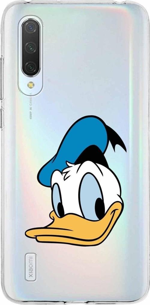 Xiaomi Mi 9 Lite Uyumlu Kapak Donald Duck Tasarımlı Şeffaf Silikon Kılıf