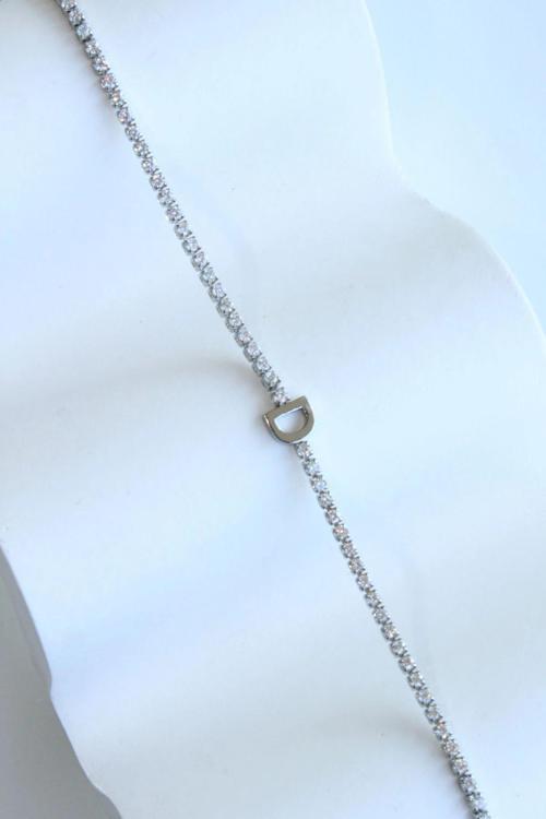 İthal Seri D Harfi Su Yolu Kadın Çelik Bileklik Kararmaz Renk Atmaz