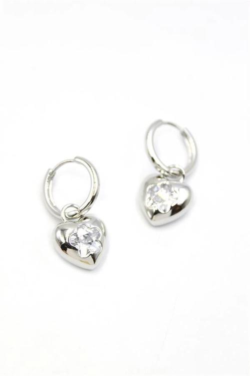 Kalp Küpe - Gümüş