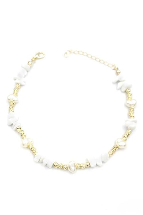 Dorika Taş Halhal - Beyaz