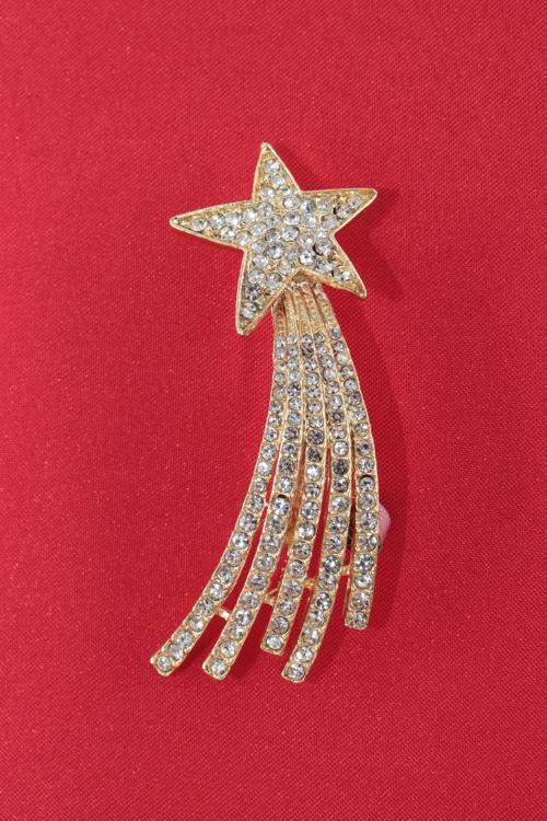 Gold kayan yıldız broş. Yaka iğnesi broş. Taşlı broş. Gold broş. Kadın broş. Erkek broş. Yıldız broş