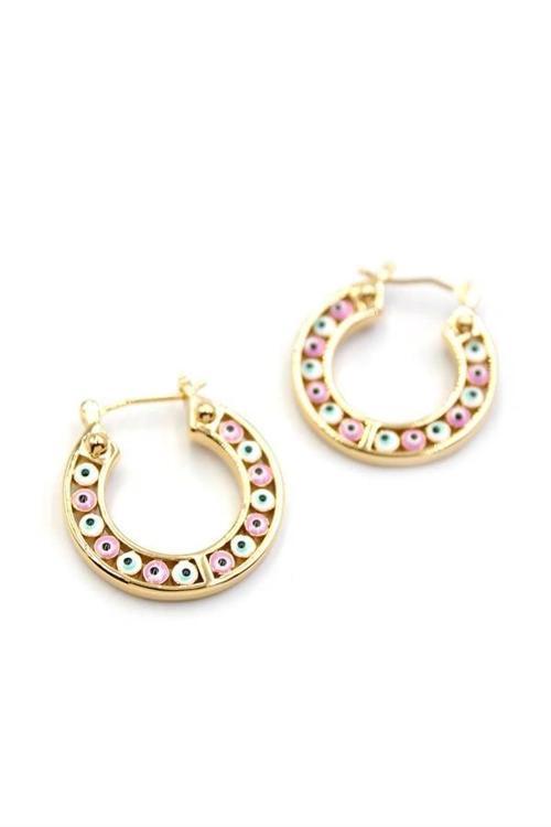 Halka Nazar Küpe - Altın