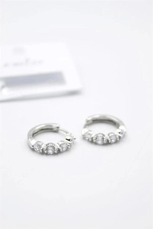 Taşlı Küpe - Gümüş