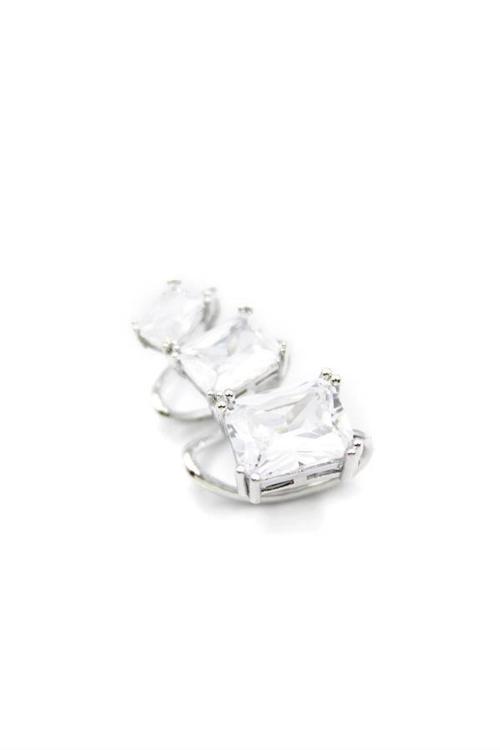 Taşlı Kıkırdak Küpe - Gümüş