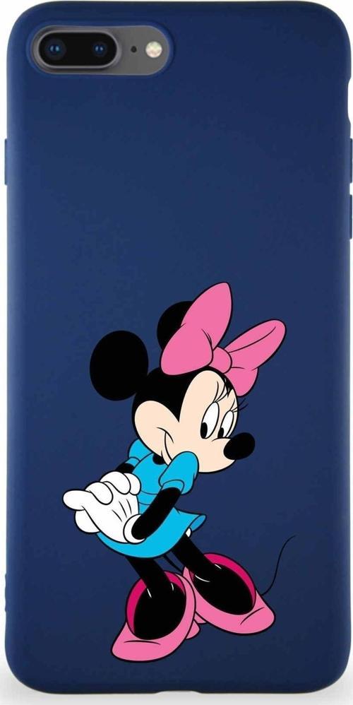 Iphone 7 Plus Uyumlunakışsoft Premier Kapak Minnie Mouse-F Tasarımlı Silikon Kılıf - Lacivert