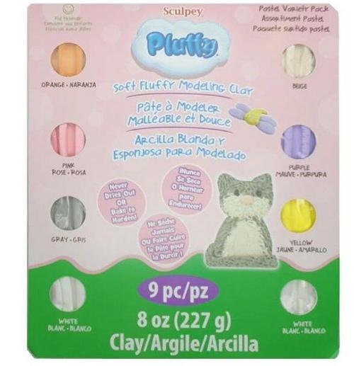 Pluffy Pastel Renkler Polimer Kil Seti 8 Renk + Ebeşuar
