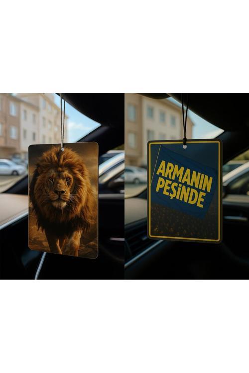 Aslan Ve Sarı Lacivert Armanın Peşinde - İkili Oto Kokusu - Dekoratif Araç Kokusu Ve Aksesuarı