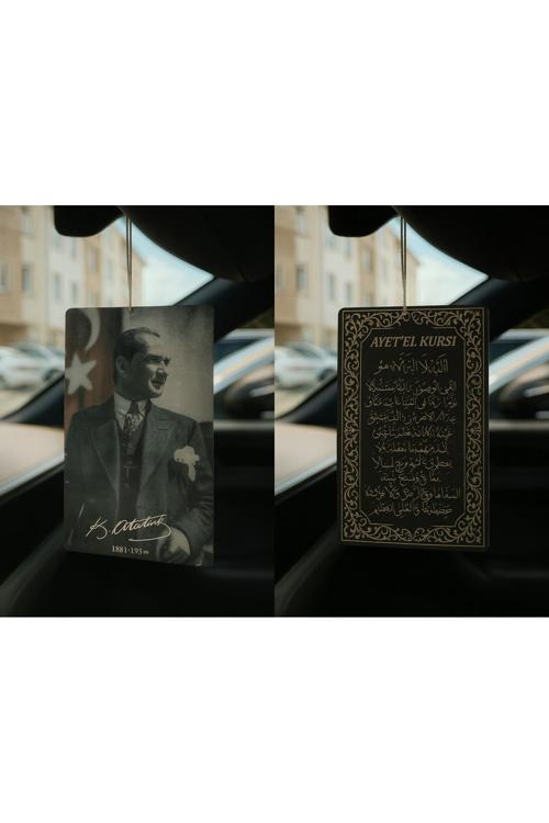 Atatürk Ve Ayetel Kürsi - İkili Oto Kokusu - Dekoratif Araç Kokusu Ve Aksesuarı