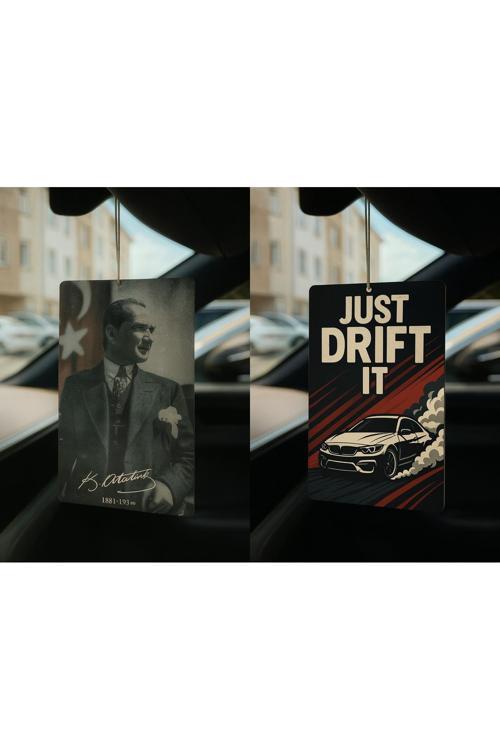 Atatürk Ve Just Drift It - İkili Oto Kokusu - Dekoratif Araç Kokusu Ve Aksesuarı