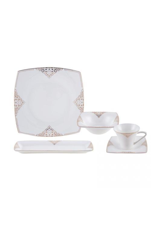 Fine Pearl Simyacı 26 Parça 6 Kişilik Kare İnci Kahvaltı Takımı