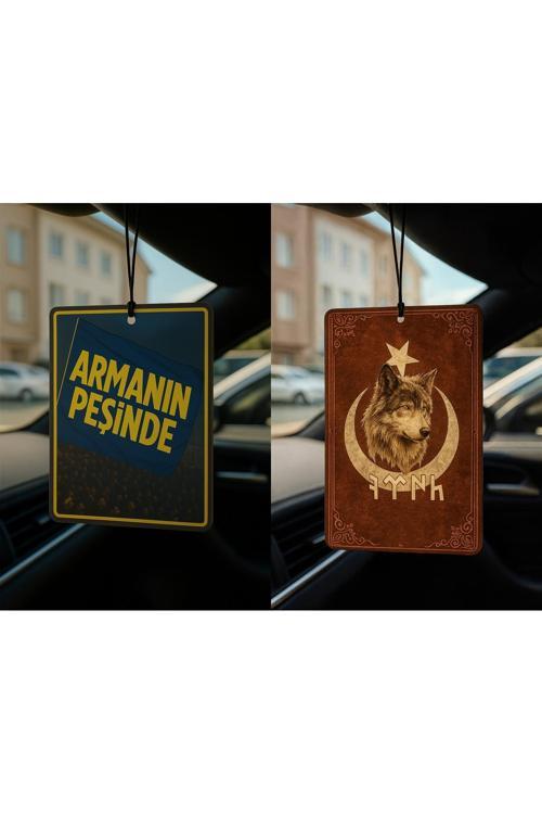 Armanın Peşinde Ve Göktürk Türk Kurt - İkili Oto Kokusu - Dekoratif Araç Kokusu Ve Aksesuarı
