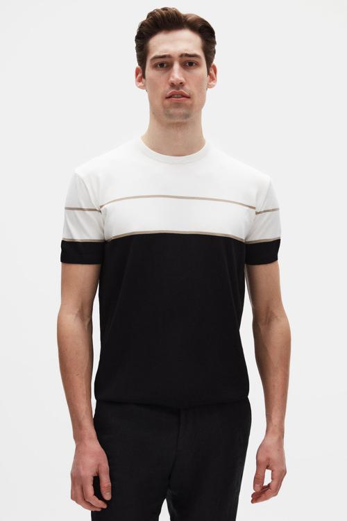 Slim Fit Ekru Yazlık Rayon Triko T-Shirt