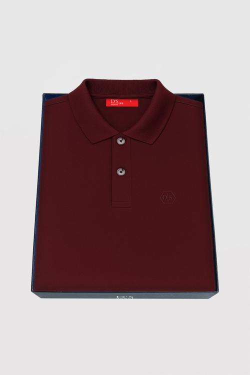 Regular Fit Mürdüm Kutulu Polo Yaka T-Shirt