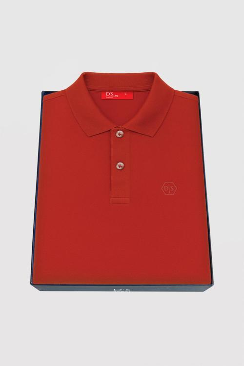 Regular Fit Kiremit Kutulu Polo Yaka T-Shirt