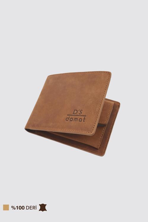 Taba Kutulu Bozuk Para Bölmeli Hakiki Crazy Deri Cüzdan