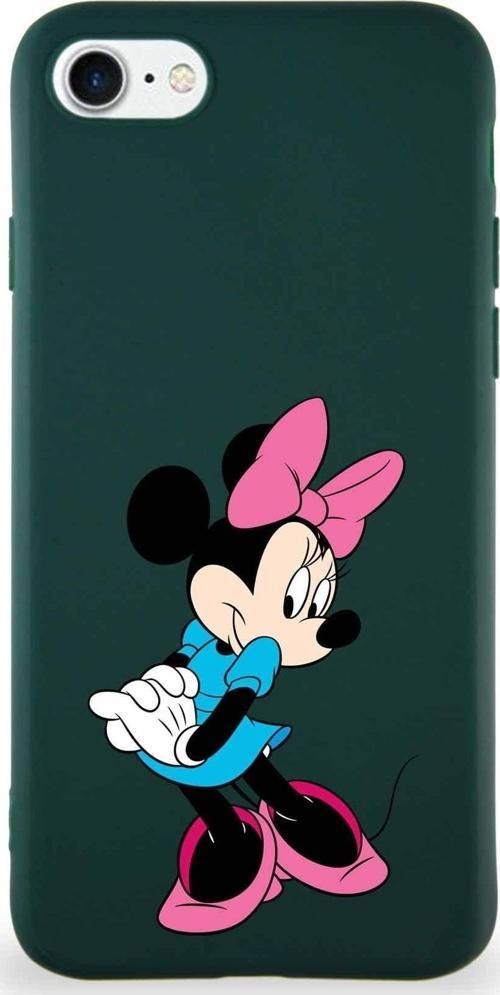 Iphone 7 Uyumlu Soft Premier Kapak Minnie Mouse-F Tasarımlı Silikon Kılıf - Yeşil