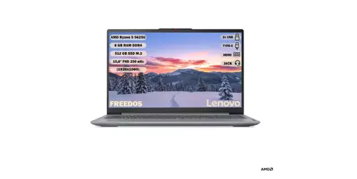 IdeaPad Slim 3 15ABR8 AMD Ryzen™ 5 5625U 8 GB 512 GB SSD 15.6" FHD 82XM00PVTX