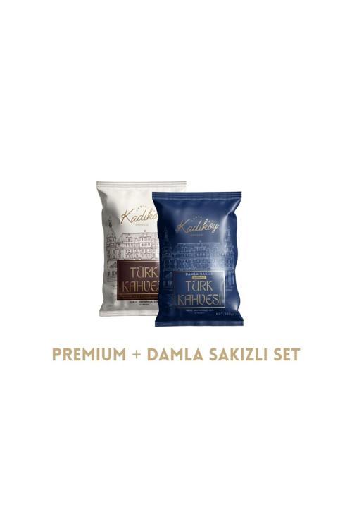 Damla Sakız + Premium Set Türk Kahvesi Seti (2 X 100 Gr)