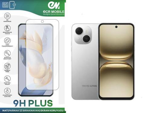 Tecno Spark 40C ile Uyumlu Ekran Koruyucu MAT Parmak İzi Bırakmayan Esnek Nano Kırılmayan
