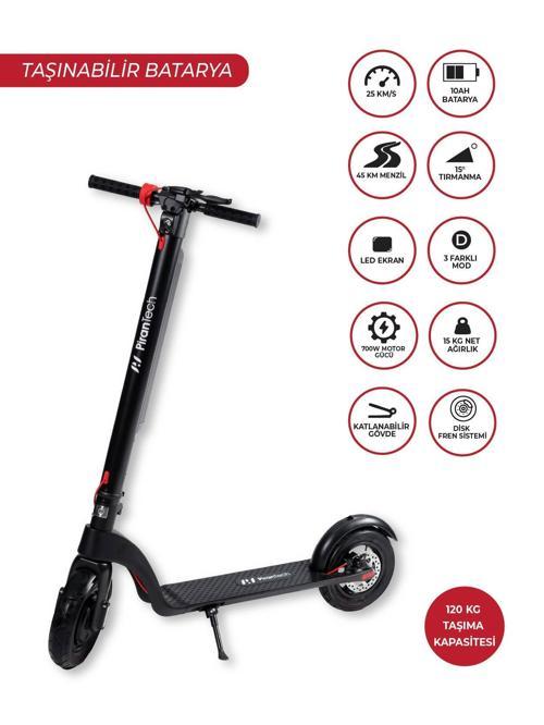 X8 Elektrikli Scooter - Çıkartılabilir Batarya Özellikli Scooter