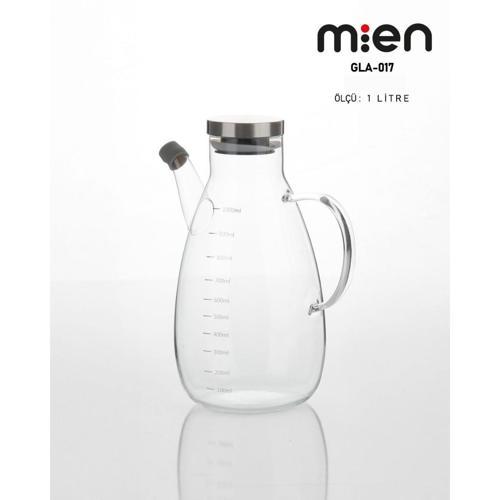 MİEN 1 LT METAL KAPAKLI CAM YAĞDANLIK